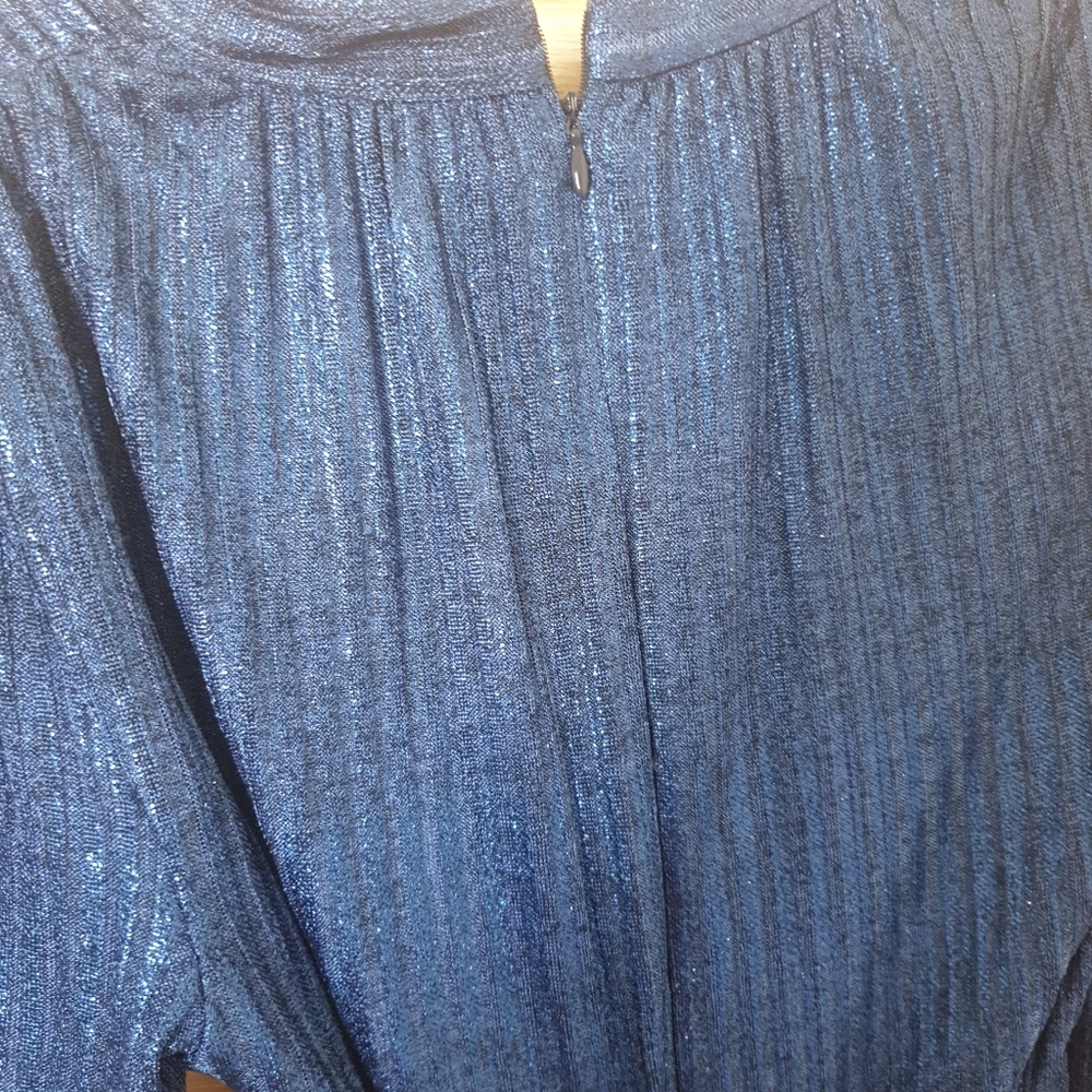 Alice & Olivia blue dress 3/4 sleeves - Picture 6 of 11